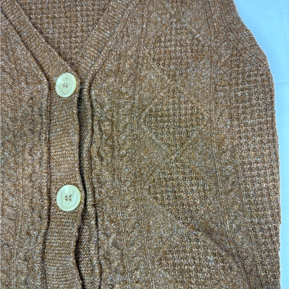 Jolie & Joy Brown cable Knit Cardigan Vest - Picture 5 of 7
